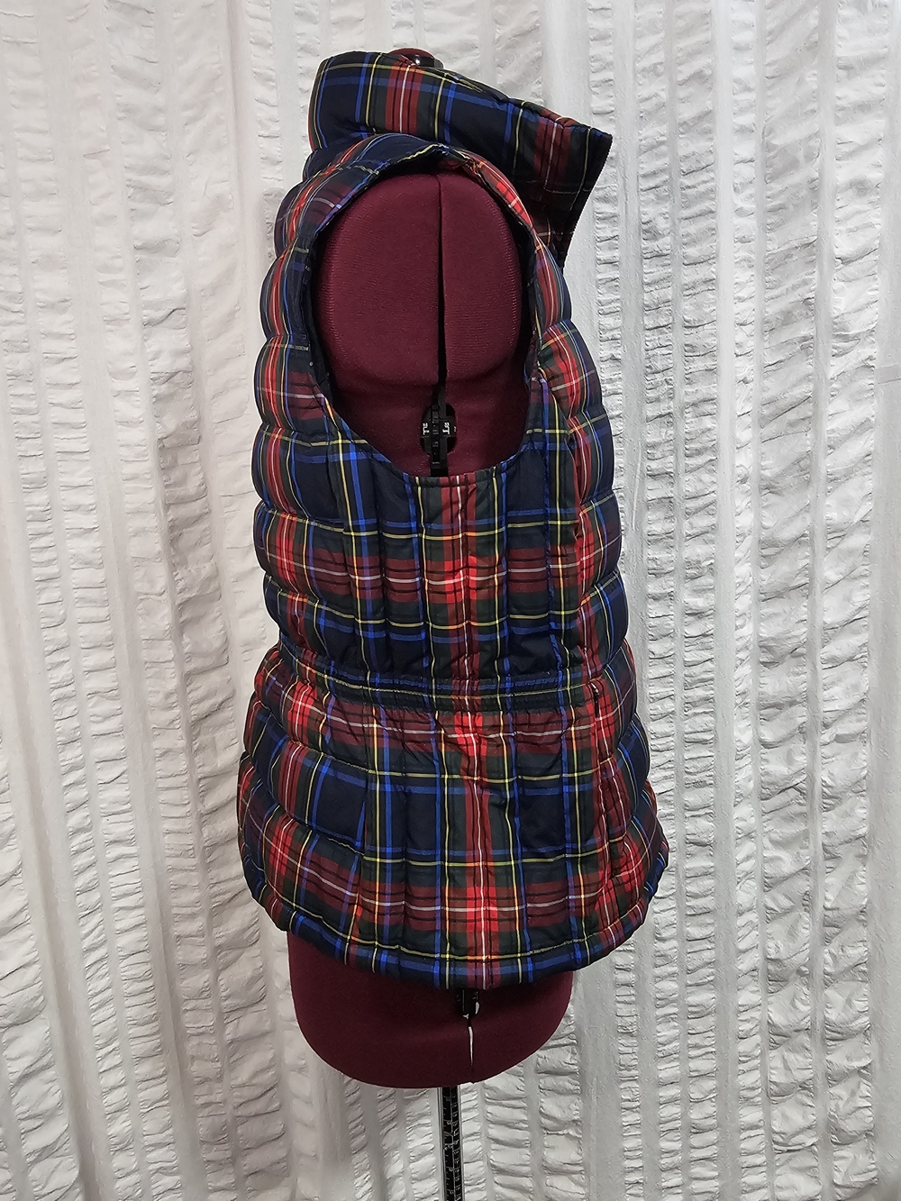 Talbots Women Down Blend Fill Plaid Macbeth Tartan Puffer Vest - Picture 11 of 16